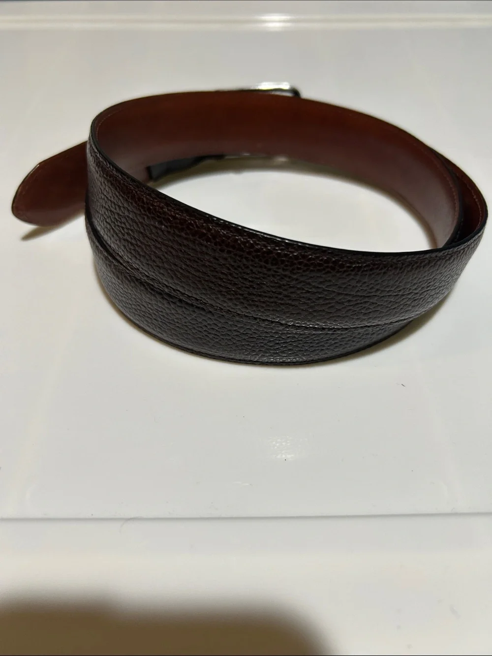 Coach Men's Dark Brown Leather Belt Classic Dress Style